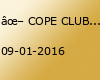 ✖ COPE CLUB VERANSTALTUNGEN JANUAR ✖