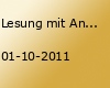 Lesung mit Andreas Roß