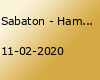Sabaton - Hamburg, Germany - 11 Feb 2020, The Great Tour
