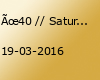 Ü40 // Saturday Night // Ü40